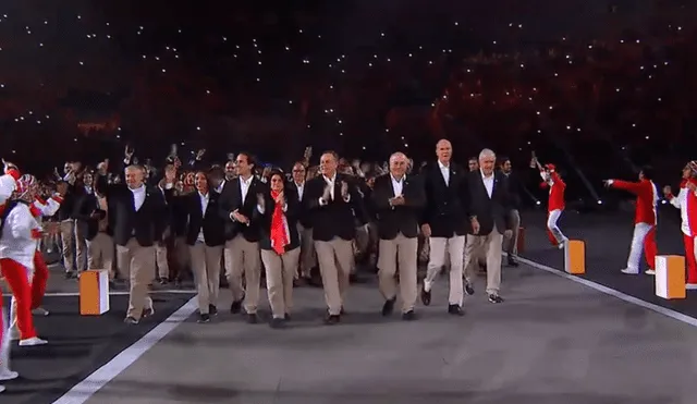 Así fue el ingreso de la delegación peruana al Estadio Nacional en Lima 2019. Foto: ESPN/Captura