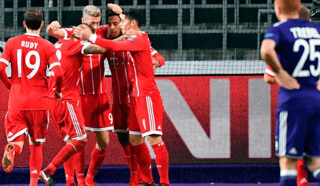 Con James Rodríguez: Bayern Múnich venció 1-2 al Anderlecht por la Champions League [VIDEO]