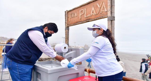 Instalaron lavatorios en varios puntos de las playas para bañistas. Foto: Gobierno Regional de Arequipa.