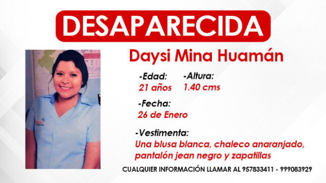 Buscan a joven educadora que desapareció el 26 de enero en Ayacucho. Composición: La República.