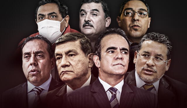 Los siete ministros que estuvieron a cargo del Ministerio del Interior. Gastón Rodríguez ocupó el puesto dos veces.