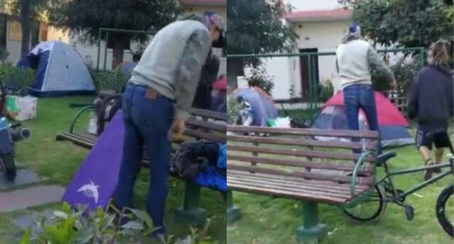 Desalojan a mochileros que dormían dentro de parque en Arequipa [VIDEO]