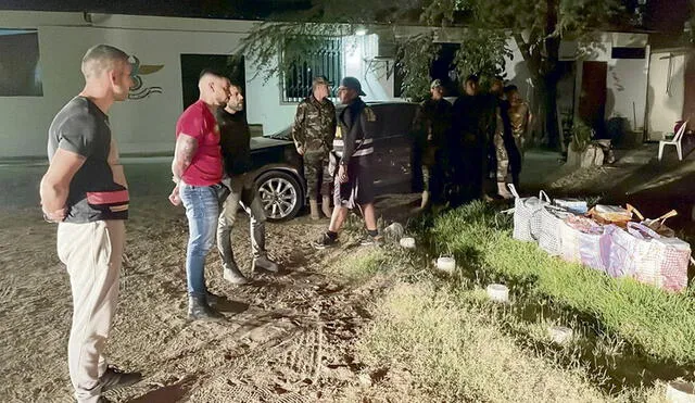 Operativo. Tres extranjeros y un peruano fueron detenidos. difusión: foto