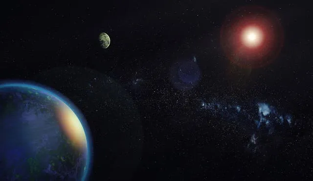 Impresión artística de los dos planetas del tamaño de la Tierra orbitando la estrella GJ 1002. Imagen: Mascareño & Bonet / IAC
