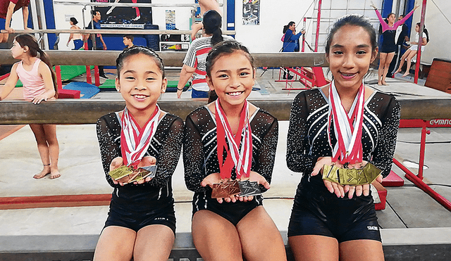 Medallistas. Camila, Simone e Ivanna esperan regresar de Tacna con más medallas.
