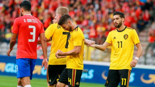 Costa Rica fue goleado 4-1 por Bélgica previo a Rusia 2018 | GOLES Y RESUMEN
