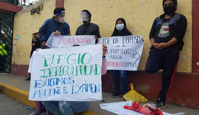 Alumnos de la UNMSM protestan en contra de examen de admisión virtual | Créditos: Luis Villanueva/URPI - GLR