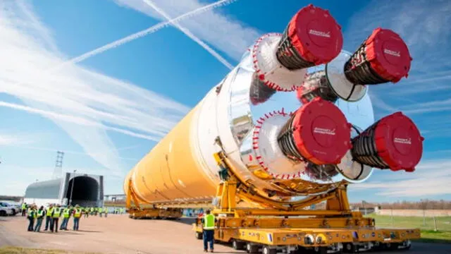 El núcleo viajará en barco al Centro Espacial Stennis de la NASA en Mississippi, donde se hará la prueba Green Run. Foto: difusión.