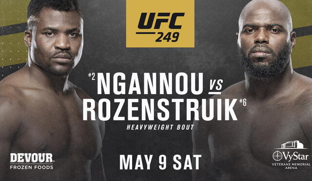 Francis Ngannou vs. Jairzinho Rozenstruik en UFC 249. Foto: UFC