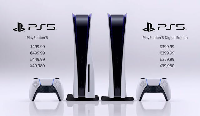 Precios oficiales de PS5 Standard Edition y PS5 Digital Edition. Foto: PlayStation