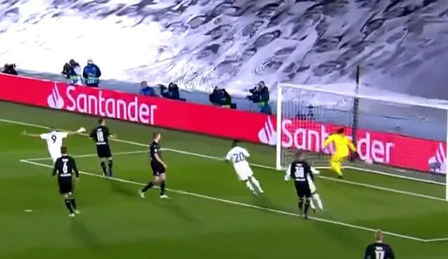 Benzema anotó el 1-0 del Real Madrid ante Borussia Monchengladbach. Foto: ESPN 2