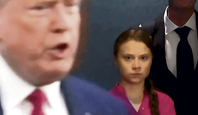 Viral. La joven sueca mira con firmeza a Donald Trump. La imagen se viralizó en el planeta.