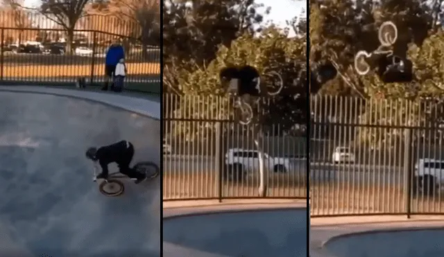Facebook viral: joven intenta realizar complicada maniobra en bicicleta y sufre terrible accidente con final inesperado