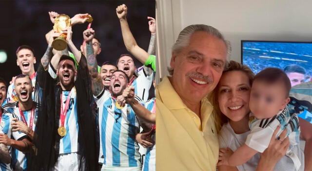 El presidente de Argentina, Alberto Fernández, se mostró muy feliz tras el triunfo de Argentina en el Mundial de Qatar 2022. Foto: captura / Twitter @alferdez