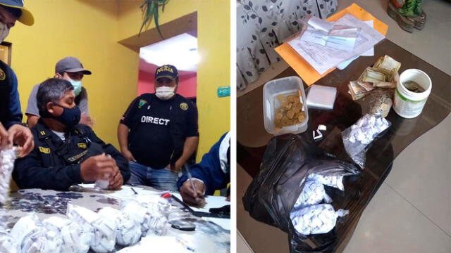Escuadrón Verde de Chiclayo y Ministerio Público intervinieron a cuatro personas por microcomercialización de drogas. (Foto: PNP)