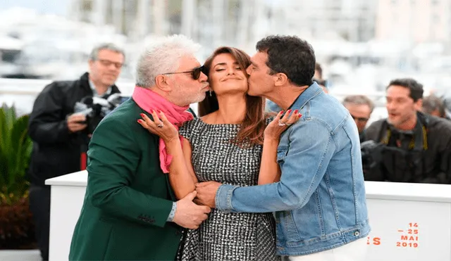Almodovar, Cruz y Banderas en rueda de prensa del Festival de Cannes. (Foto: Cadena ser)