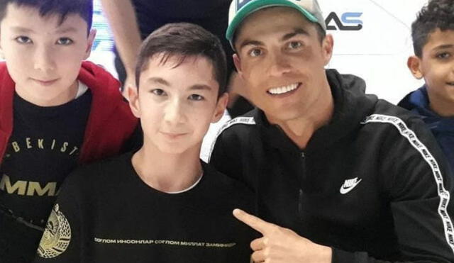 Ali Turganbekov, de 11 años, cumplió su sueño de conocer a Cristiano Ronaldo.
