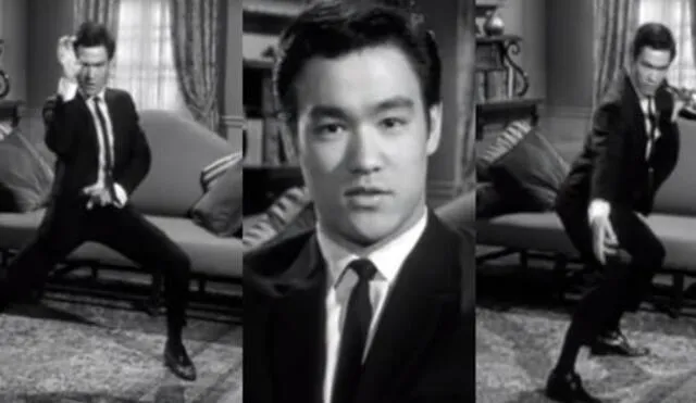 Bruce Lee demuestra sus habilidades antes las cámaras en 1965.