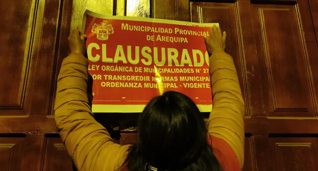 Municipalidad de Arequipa clausuró locales
