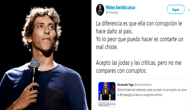 Facebook viral : cómico Mateo Garrido Lecca detesta ser comparado con Yeni Vilcatoma [FOTOS]