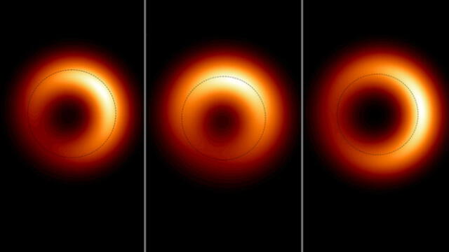 Evolución del agujero negro M87* a través de los años. Imágenes: EHT.