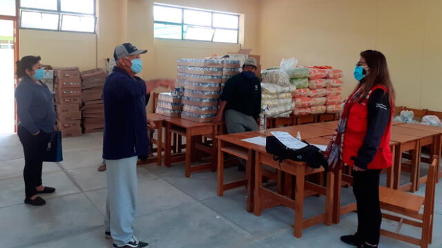 Supervición de entrega de alimentos en Lambayeque