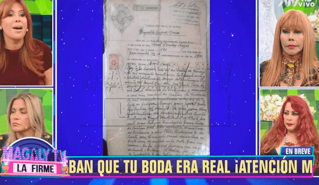 Magaly Medina furiosa muestra documentos de boda de La Tigresa del Oriente