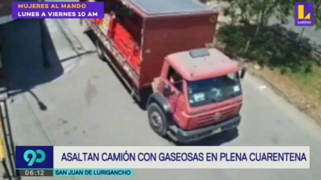 SJL: asaltan camión con gaseosas durante estado de emergencia [VIDEO]