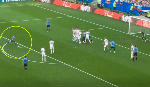 Uruguay vs Rusia: Luis Suárez anotó el primero con magistral tiro libre [VIDEO]