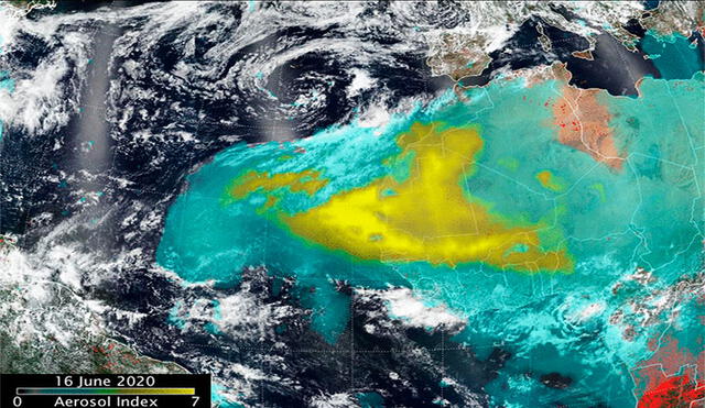 Los vientos "ahora están soplando a través del Atlántico", añadió la NASA. Foto: captura