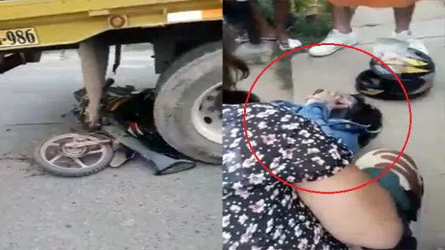 Ucayali: mujer se salva de morir aplastada por un trailer [VIDEO]