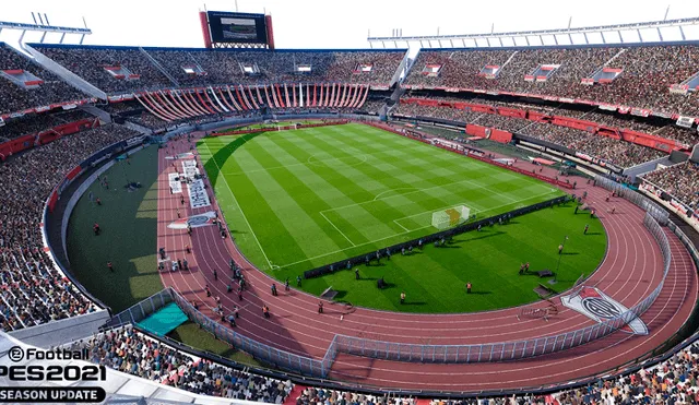 Así se verá el Monumental de River Plate en PES 2021. Foto: Konami.
