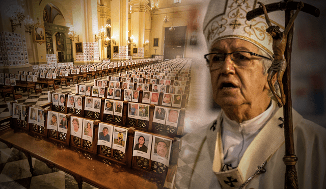 Arzobispo de Lima pidió un minuto de silencio por víctimas mortales del coronavirus, durante misa y tedeum. (Foto: Composición - La República)