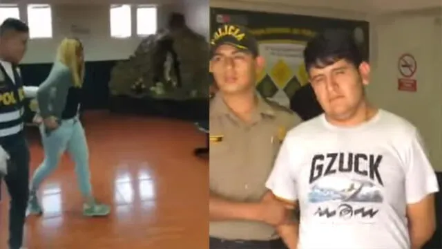 Mujeer y otros tres hombres fueron intervenidos por personal de la comisaría de Cotabambas. (Fotos: Captura de video / Noticia Al Día)