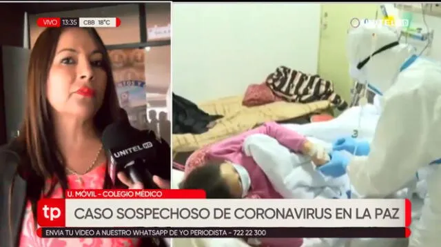 Un caso sospechoso de coronavirus se registra en La Paz, Bolivia. Foto: Captura.