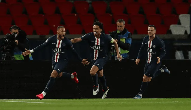 Neymar marcó el primer gol del PSG en el partido contra el Borussia Dortmund por la vuelta de los octavos de final de la Champions League. | Foto: AFP