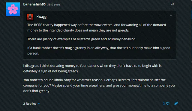 Sin embargo, algunos acusan a Blizzard de ser codicioso por otras campañas de recaudación en el pasado, especialmente en World of Warcraft.