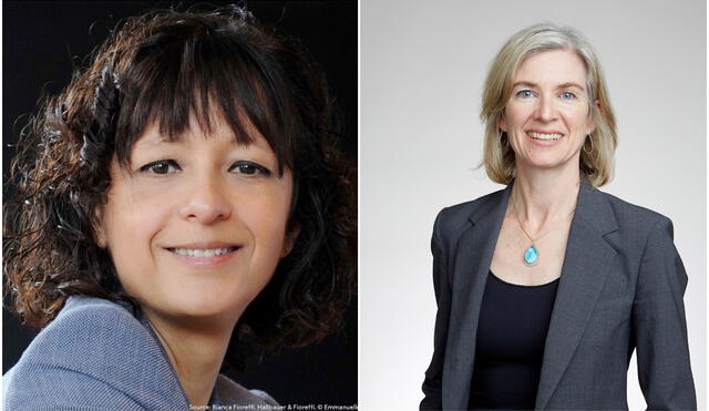A la izquierda, Emmanuelle Charpentier y, a la derecha, Jennifer Doudna, las ganadoras del Premio Nobel de Química que descubrieron una herramienta molecular "que permite cambiar fácilmente el código de la vida".