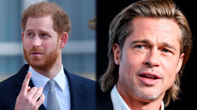 Brad Pitt y su pesada broma sobre el príncipe Harry y Meghan Markle. Composición LR