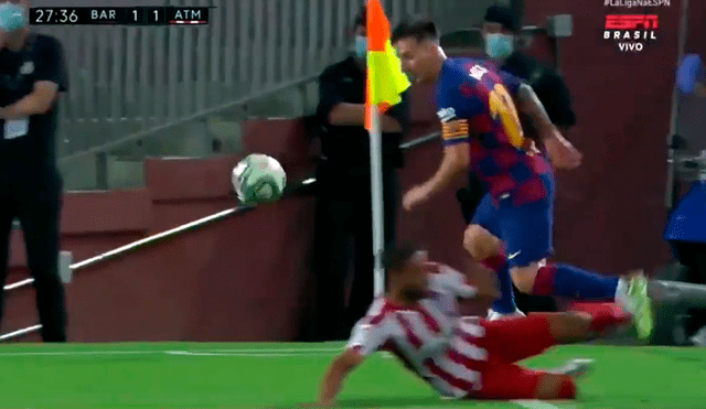 La sutileza de Lionel Messi para eludir a un rival utilizando su ‘magia’. Foto: Captura ESPN