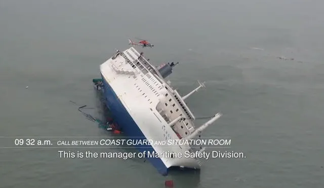 Imágenes del ferry Sewol. Foto: documental In the absence