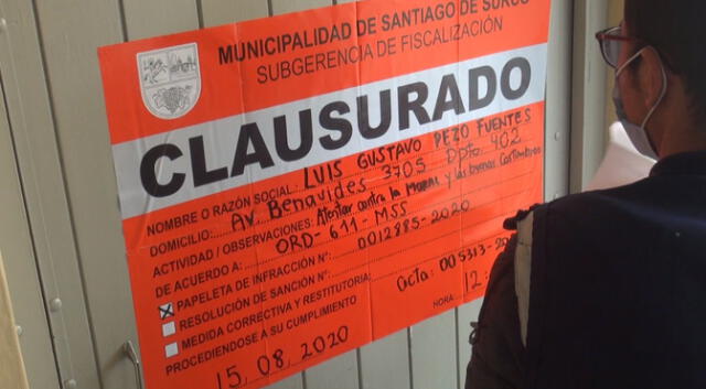 Clausuran centro de masajes donde se estaría ejerciendo la prostitución | Créditos: Municipalidad de Surco