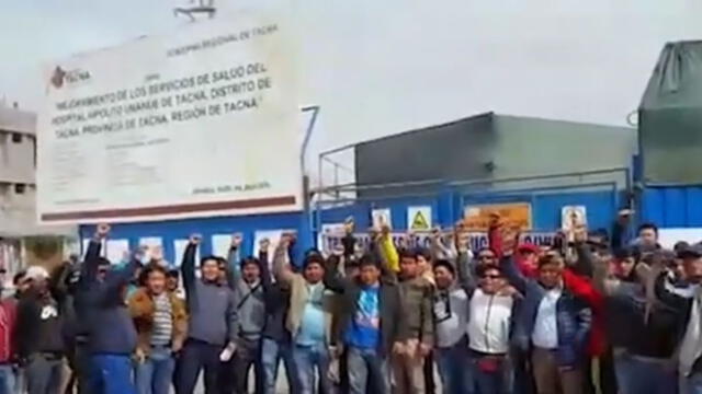 Obreros marchan por falta de puestos de trabajo en proyectos de EPS Tacna