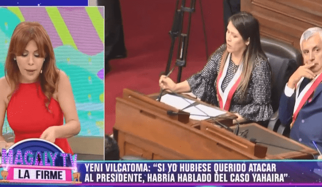 Yeni Vilcatoma arremete contra Magaly Medina por criticarla en su programa