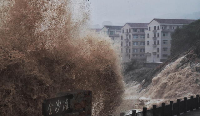 El tifón Lekima causa al menos 18 muertos y 14 desaparecidos en China. Foto: AFP.