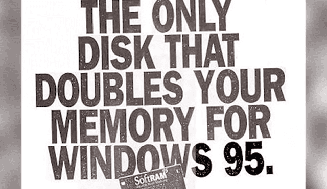 SoftRAM fue un software para Windows que prometía duplicar la memoria RAM con tecnología de compresión.