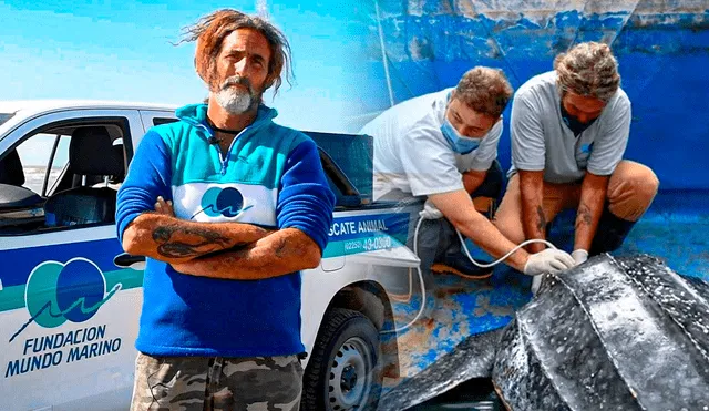 Pappo, el argentino que se dedica a rescatar animales hace más de 30 años. Foto: Composición LR / Mundo Marino