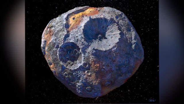 Ilustración del asteroide 16 Psyche. Foto: NASA.