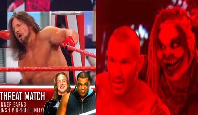 Aj Styles cerró Monday Night Raw venciendo a Randy Orton con la ayuda de The Fiend. Foto: WWE