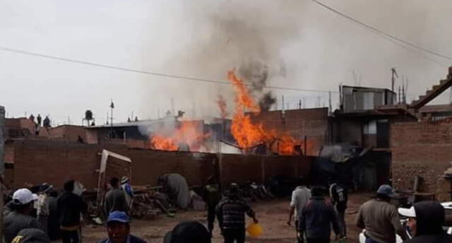 Incendio en carpintería dejó daños materiales, en la ciudad de Juliaca.